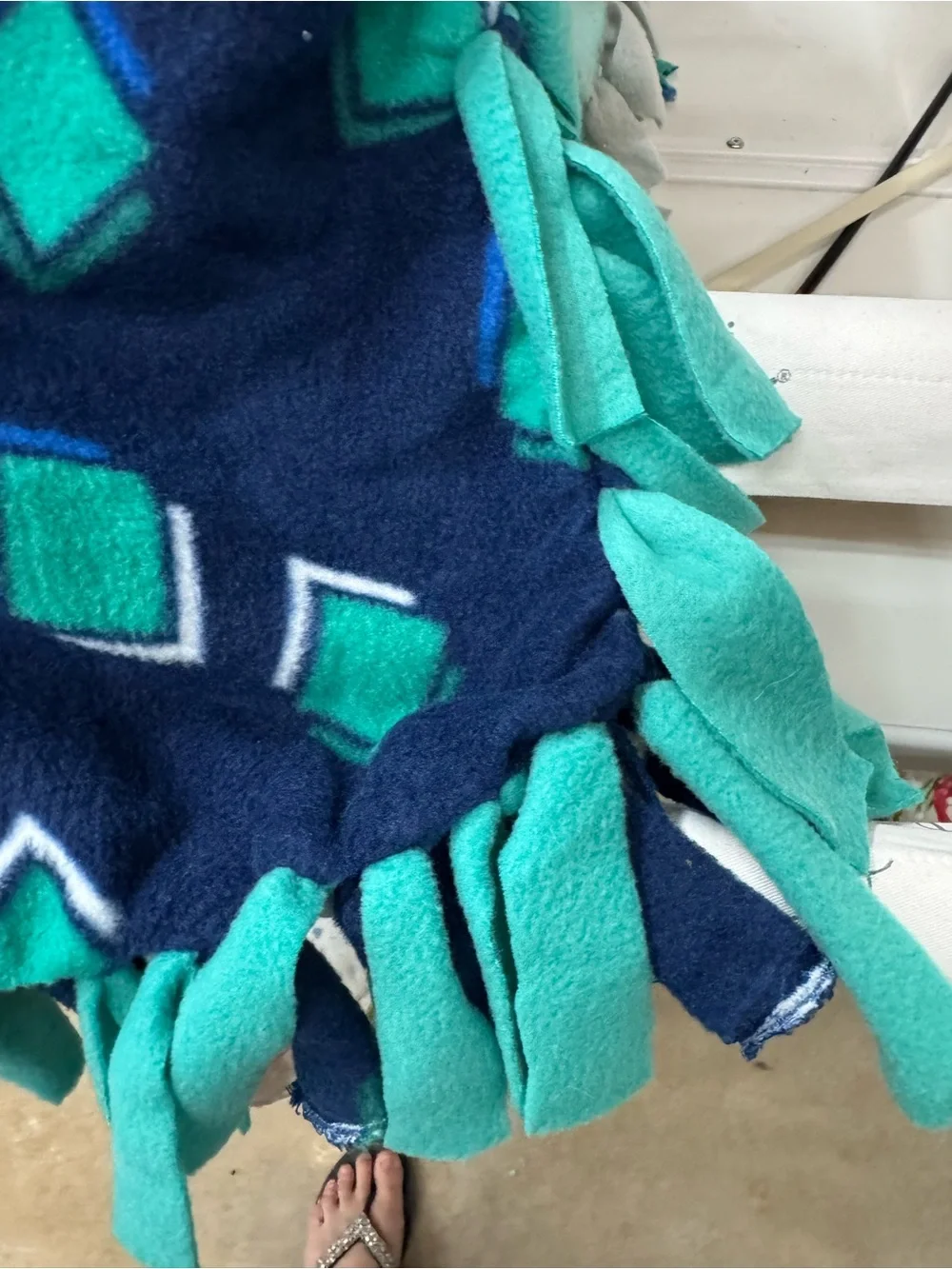 Dinosaur Fleece Throw Blanket - Green & Blue